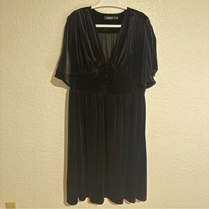 Ralph Lauren Black Velvet Midi Dress